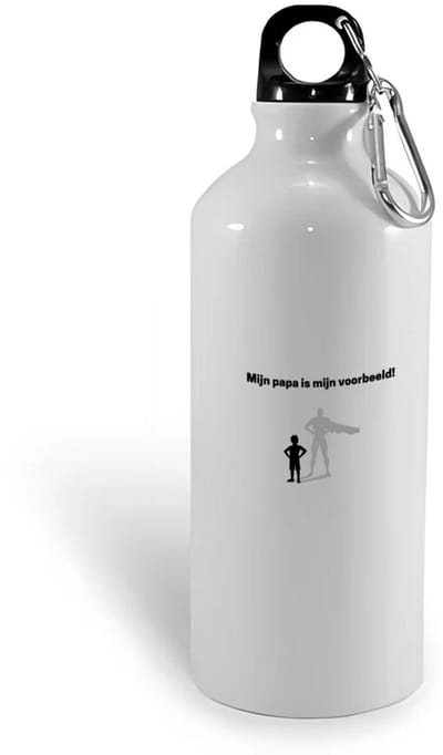 Hacebo® - mijn papa is mijn voorbeeld waterfles - Vader - goede voorbeeld papa - vader cadeautjes - vaderdag - verjaardag - geschenk - kado - vader artikelen - water fles - 400ML