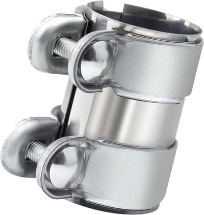 Clamp voor uitlaatpijpen, RVS klemmen voor dempers, 125 mm x 65 mm, verbinding voor uitlaatpijp, duurzame bevestiging