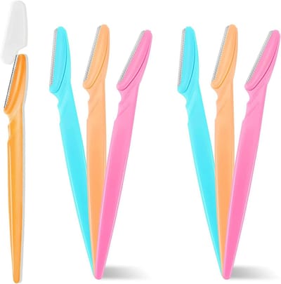 Set van 6 Precisie Oogbrauw Scheermesjes voor Gezichtshaar Verwijdering en Dermaplaning, Draagbare Grooming Kit voor Vrouwen en Mannen