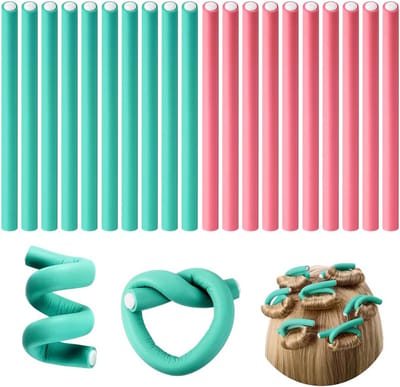 20 stuks krulspelden, flexibele krulspelden voor krullen, heatless haarkrullers van zacht schuim, krulspelden om 's nachts te slapen, voor dames, voor lang, kort en golvend haar