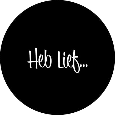 Schilderij Woonkamer - Muurcirkel Heb Lief - buiten en binnen - tekst - tuindecoratie - Ø 50 cm