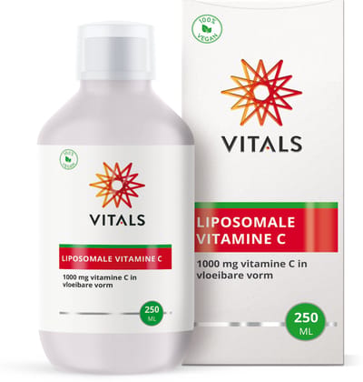 Vitals Liposomale Vitamine C 1000 mg - 250 ml. Goed opneembare vitamine C in vloeibare vorm.