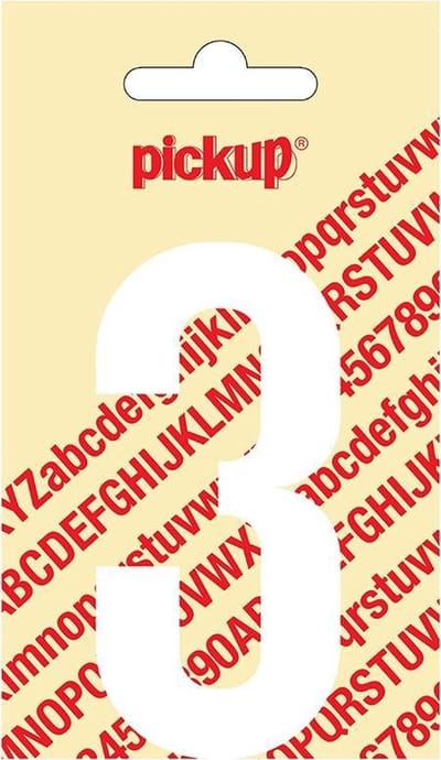Pickup plakcijfer Nobel 90 mm wit 3 - 310120903