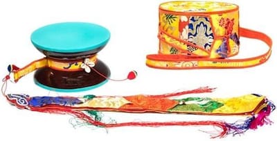 Mystieke rituele Chod Drum + gele Hoes
