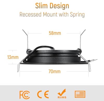 Dimbare 4 x 12V LED Inbouw Downlights Plafondverlichting voor Camper en Caravan