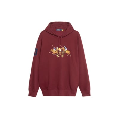 Polo Ralph Lauren Ss22 Logo Print Geborduurd Hoodie Lange Mouw Sweatshirt Heren sweatshirt Bourgondië 710823853-004 S brown