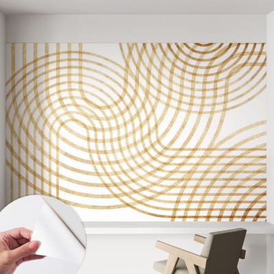 Coloray Zelfklevend Behang - Geometrische weefsels Stickerbehang op rol - 152x104 cm - Wit Zelfklevend Behang - Voor de woonkamer, voor het kantoor, voor de slaapkamer - Plakklare achterzijde - Zelfklevend fotobehang
