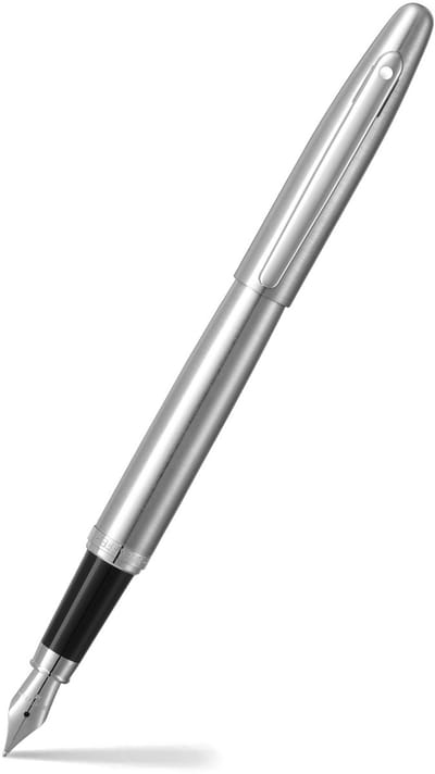 Sheaffer vulpen - VFM - zwart met geborsteld en gepolijst chroom - penpunt M - schrijfkleur zwart