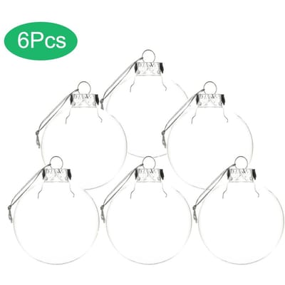 PET Plastic Transparante Kerstballen Cadeaus Kerstboom Hangende Hanger Kerstversiering white