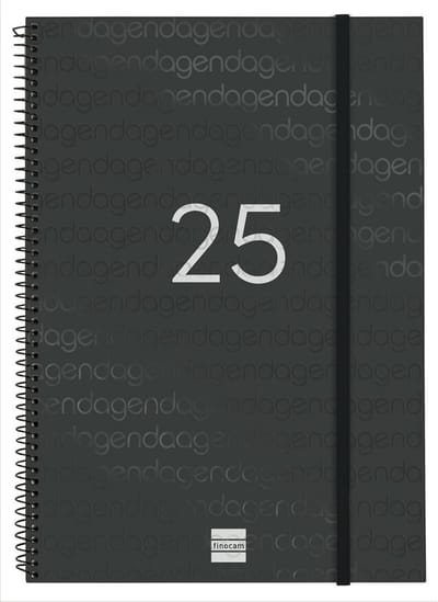 Weekplanner 2025 Spiralbinding Weekoverzicht Liggend Formaat 12 Maanden Zwart