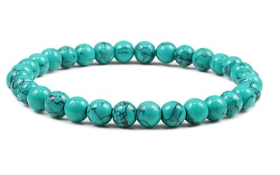 TVR-Wares® | Kralen armband Turquoise 6mm | Turquoise | maat S | 17cm