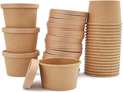 Set van 20 Voedseldozen van Kraftpapier - Waterdichte Kartonnen Verpakkingen voor Salades, Broodjes en Taarten