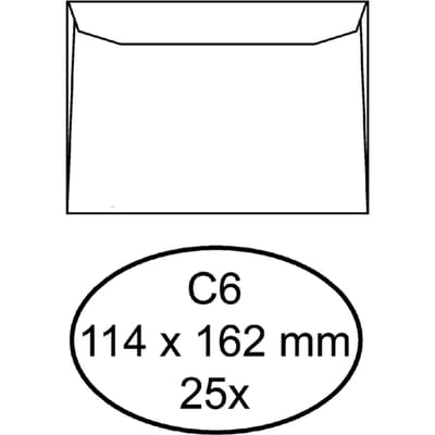 Envelop Quantore bank C6 114x162mm wit 25 stuks