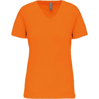 Kariban Dames-t-shirt BIO150 IC V-hals K3029IC - orange - M