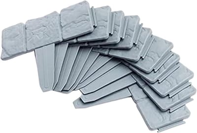 Gazonrand 10 stuks - Tuinafscheiding decoratief - Tuinranden creëren - Flexibel en weerbestendig - 25 cm breed - Grijs
