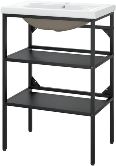 Badkamermeubel met wastafel - Wastafelmeubel set - Opbergen badkamer - Stabiel ijzeren frame - 59 x 38 x 83 cm