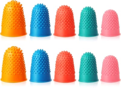 JeiibrZui Vingerhoedjes van rubber - hittebestendig en antislip, gemakkelijk te tellen en sorteren - verpakking van 10 stuks - voor gebruik door bankmedewerkers en op kantoor + willekeurige kleur