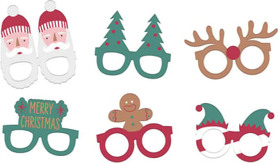 Folat - Brillen Holly Jolly Christmas (6 stuks)