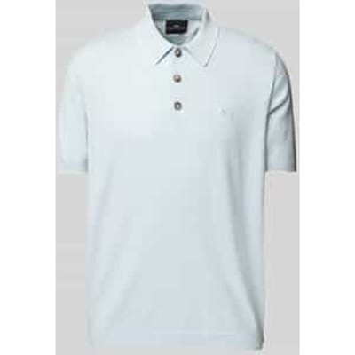Fynch-Hatton Polo Cotton Linnen Uni Color Subtle Contrast Summer Breeze / male