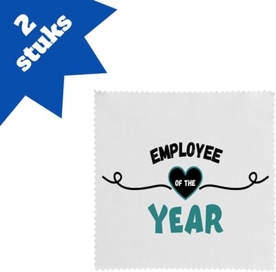 Akyol - employee of the year brillendoekjes - Collega - werknemers - werknemer van het jaar - collega's - verjaardag - geschenk - kado - bedankje - 17,8 bij 17,8 cm - 2 stuks