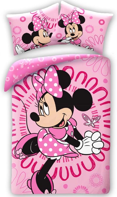 Roze Minnie Mouse Dekbedovertrek- 140 x 200 cm - Katoen - 70 x 90 cm