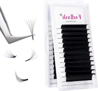 Easy fan wimpers - Volume wimpers - Snel volume creëren - Zelf-uitwaaierende waaier - 12 rijen gemengd - Zwart