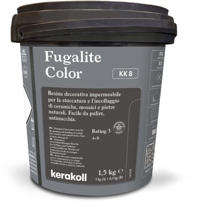 Kerakoll Fugalite Epoxy Voegmiddel KK8 - Kleur 8 Grijs - 1,5 kg Voegmortel voor Tegels & Natuursteen - Verkrijgbaar in 50 Kleuren - Greenbuild rating 4