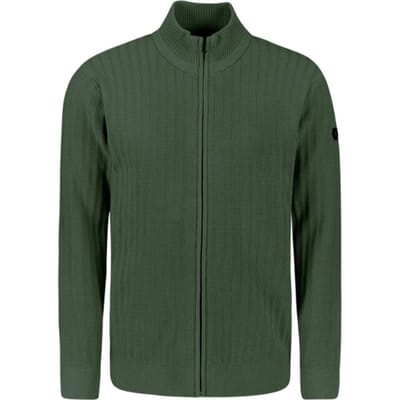 No Excess Cardigan full zip relief dark green