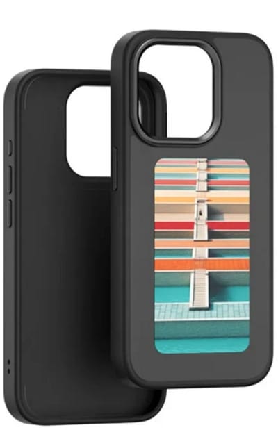DrPhone InkScreen - iPhone 15 Pro Max Case met Aanpasbare Scherm (APP)- E-Ink DIY Foto Hoes - Bescherming