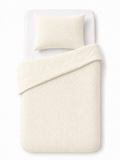 Junior Ledikant dekbedovertrek 100x135 Mousseline Katoen Muslin Strijkvrij