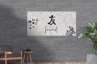 Wanddecoratie buiten Best friend - Vrienden - Best friend - Quotes - Spreuken - 160x80 cm - Tuindoek