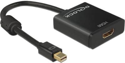 DeLOCK premium Mini DisplayPort naar HDMI actieve adapter - DP 1.2 / HDMI 1.4 (4K 30Hz) / zwart - 0,20 meter