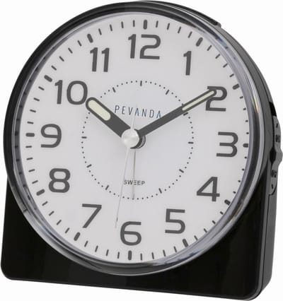 Pevanda RD890-SP B - Wekker - Analoog - Lichtgevende metalen wijzers - Kunststof - Alarm - Snooze - Achtergrondverlichting - Zwart