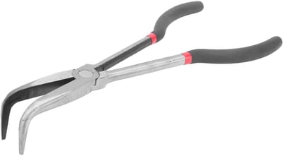 ONF3 - 11in Naaldtang - Gebogen Staal - Ergonomisch Handgereedschap - Rood Metaal - Watersniptang - Ideaal voor Draaibankwerk - 280mm