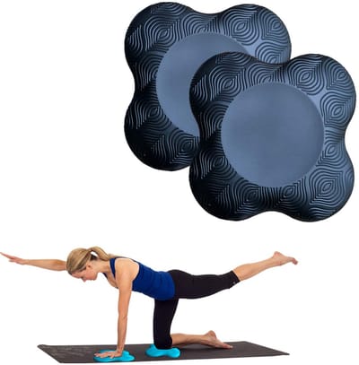 longziming -Yoga Kniekussen Set van 2 - Antislip Knieondersteuning van PU-Schuim - 20x20x2 cm - zachte en dikkere yoga-Lichtgewicht & Milieuvriendelijk - Voor Yoga, Pilates en Vloeroefeningen - Zwart