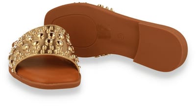 Double Heart Dames Slipper | Goud | Maat: 40
