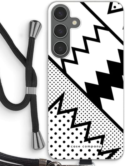 Case Company® - Hoesje met koord geschikt voor Samsung Galaxy S24 Plus hoesje met Koord - Pop Art #5 - Telefoonhoesje met Zwart Koord - Bescherming aan alle Kanten en Over de Schermrand