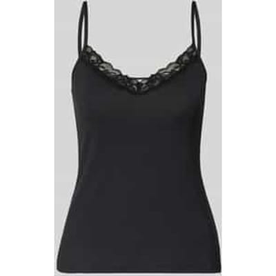 slim fit top met kant