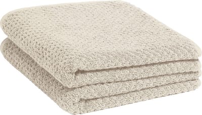 Yumeko handdoeken dots wit zand 50x100 - 2 st - Hotelkwaliteit - Bio, eco & fairtrade