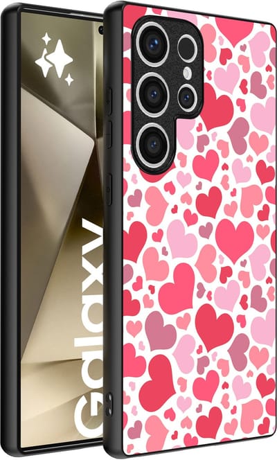 Smartphonica Telefoonhoesje Geschikt voor Samsung Galaxy S24 Ultra met Hartjes Print - Hearts Design TPU Backcover Case - Kinder Hoesje met Hartjes Design geschikt voor Samsung Galaxy S24 Ultra