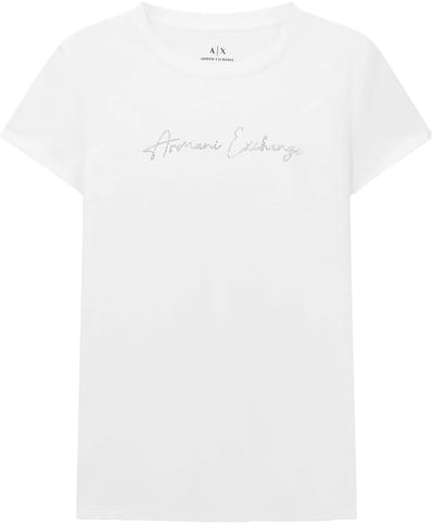 Rhinestone Embellished Round Neck T-Shirt Wo - White Shirts