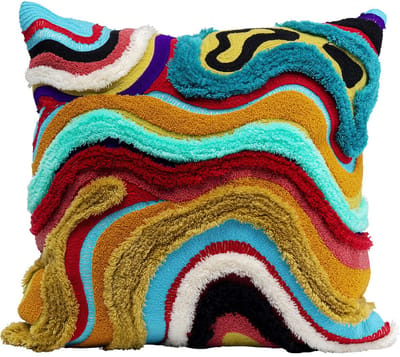 Unyqoos® Decoratief kussen in popartstijl met afneembare overtrek en ritssluiting, Sierkussen, Veelkleurig, Vierkant, Polyester, 45x45
