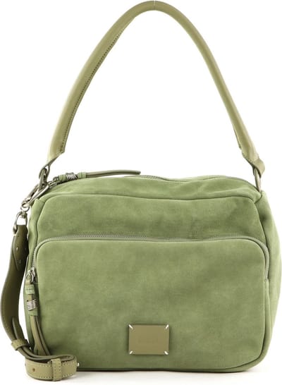 FREDsBRUDER Leren Schoudertas Lucin Box Shoulderbag Dark Mint Groene