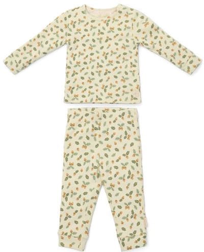 Little Dutch Pyjama - Maat 62/68 - Pyjama kinderen Jongens - Groen - Night Acorns & Leaves