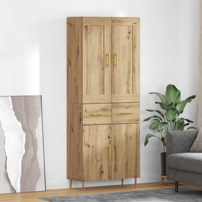 vidaXL - Highboard - Artisan - Eiken - 69,5 - x - 34 - x - 180 - cm - Bewerkt - hout