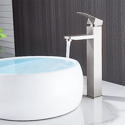 PromoHome Wastafelkraan RVS - Warm- en koudwatermengkraan - Eengreepsmengkraan - Stille keramische schuif - Waterbesparend - 30% - G3/8 inch
