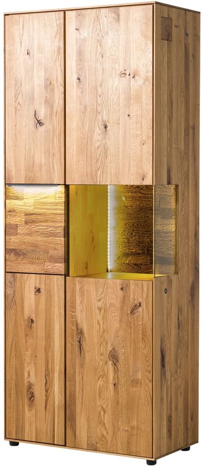 MASSIVMOEBEL24.DE wilde eik kast blank massief hout 80x43x200 (BxTxH) geolied gemonteerd WIEN volledig massief #240
