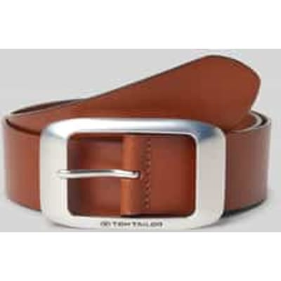 Tom Tailor - TTAMY leren riem met vierkante gesp - Maat 75 - light brown uni