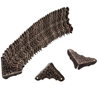 JHUBERS- Meubelhoeken 20 Stuks - Hoekbeschermers - Vintage Decoratief - Gietijzer - Bevestigingsschroeven - 38 mm Randlengte