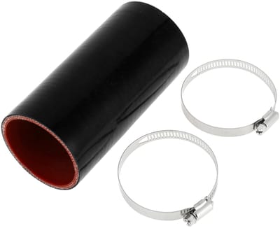 Dailygoods- Koelmiddelslang 65 mm Binnendiameter - Siliconen Slang - Zwart/Rood - Lengte 150 mm - Hoge Temperatuur Weerstand - Meerlaags Gevlochten Stof - Siliconenslang